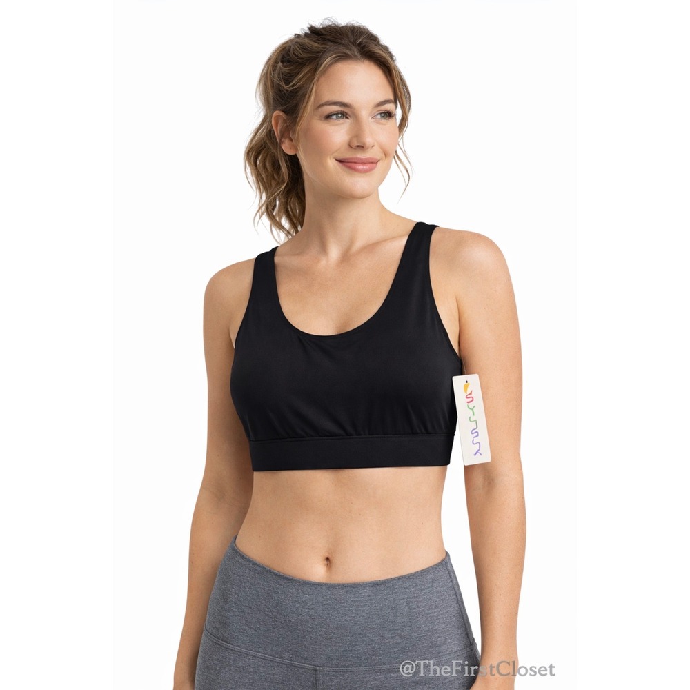 Joyspun Women's Black Scoop Neck Sports Bra XL